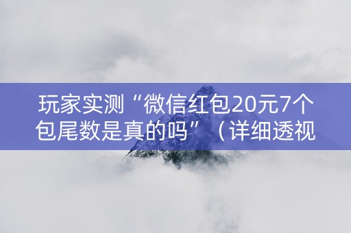 玩家实测“微信红包20元7个包尾数是真的吗”（详细透视教程）-哔哩哔哩
