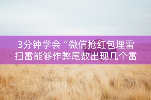 3分钟学会“微信抢红包埋雷扫雷能够作弊尾数出现几个雷的”（详细透视教程）-哔哩哔哩