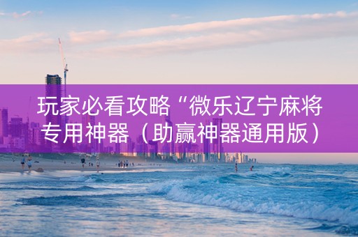 玩家必看攻略“微乐辽宁麻将专用神器（助赢神器通用版）