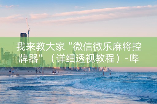 我来教大家“微信微乐麻将控牌器”（详细透视教程）-哔哩哔哩