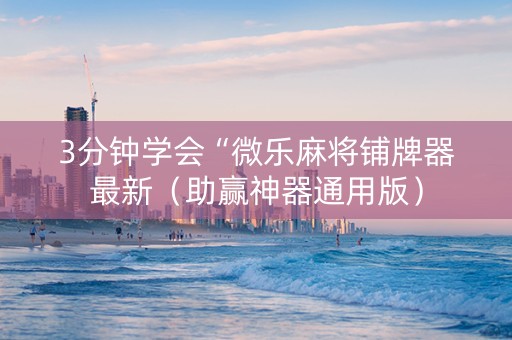 3分钟学会“微乐麻将铺牌器最新（助赢神器通用版）