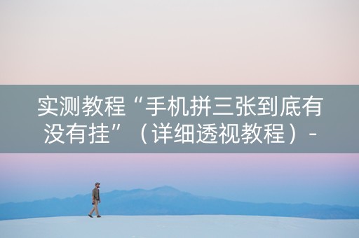 实测教程“手机拼三张到底有没有挂”（详细透视教程）-哔哩哔哩