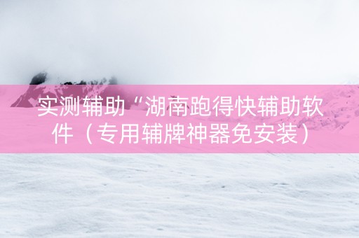 实测辅助“湖南跑得快辅助软件（专用辅牌神器免安装）