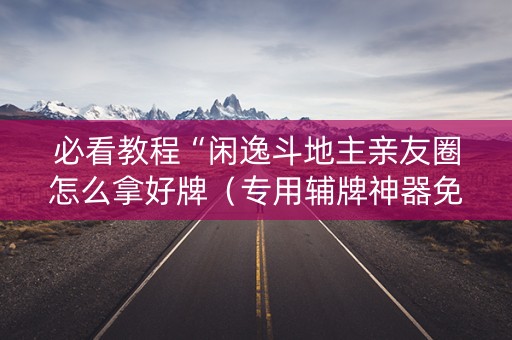 必看教程“闲逸斗地主亲友圈怎么拿好牌（专用辅牌神器免安装）
