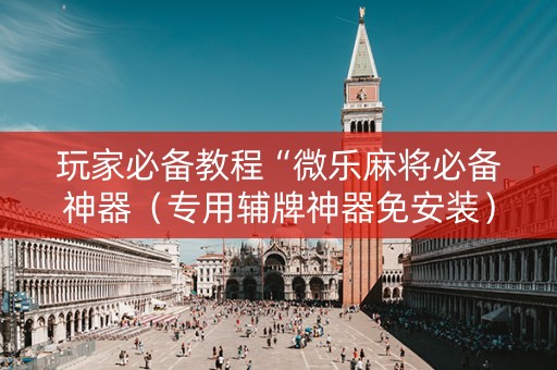 玩家必备教程“微乐麻将必备神器（专用辅牌神器免安装）