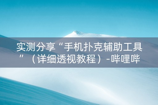 实测分享“手机扑克辅助工具”（详细透视教程）-哔哩哔哩
