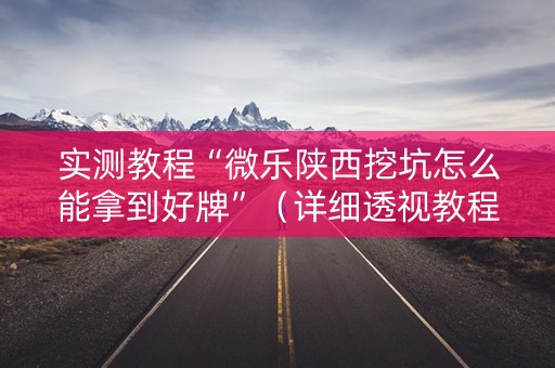 实测教程“微乐陕西挖坑怎么能拿到好牌”（详细透视教程）-哔哩哔哩