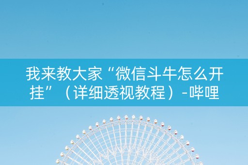 我来教大家“微信斗牛怎么开挂”（详细透视教程）-哔哩哔哩