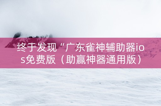 终于发现“广东雀神辅助器ios免费版（助赢神器通用版）