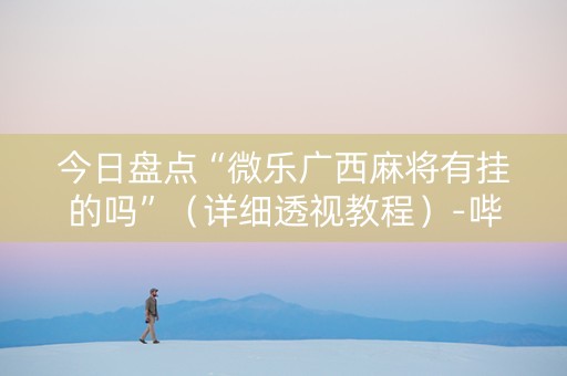 今日盘点“微乐广西麻将有挂的吗”（详细透视教程）-哔哩哔哩