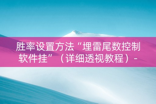 胜率设置方法“埋雷尾数控制软件挂”（详细透视教程）-哔哩哔哩
