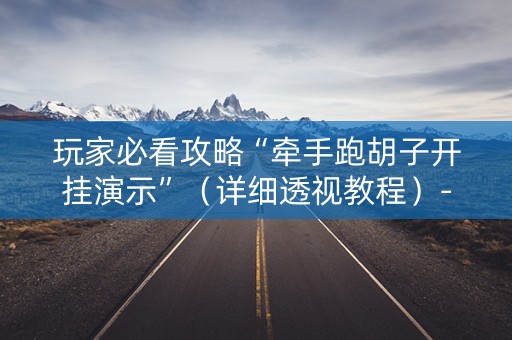 玩家必看攻略“牵手跑胡子开挂演示”（详细透视教程）-哔哩哔哩