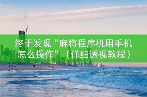 终于发现“麻将程序机用手机怎么操作”（详细透视教程）-哔哩哔哩