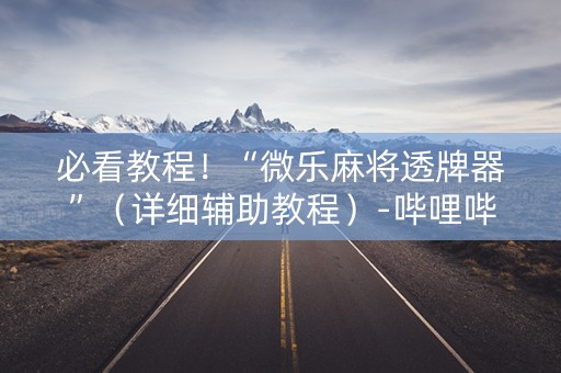 必看教程！“微乐麻将透牌器”（详细辅助教程）-哔哩哔哩