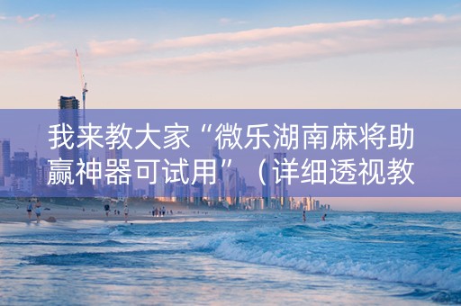 我来教大家“微乐湖南麻将助赢神器可试用”（详细透视教程）-哔哩哔哩