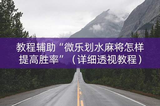 教程辅助“微乐划水麻将怎样提高胜率”（详细透视教程）-哔哩哔哩