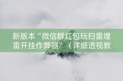 新版本“微信群红包玩扫雷埋雷开挂作弊器”（详细透视教程）-哔哩哔哩
