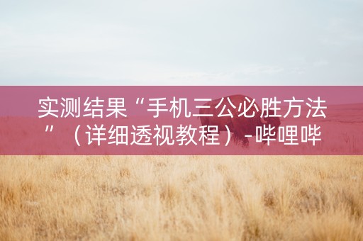 实测结果“手机三公必胜方法”（详细透视教程）-哔哩哔哩