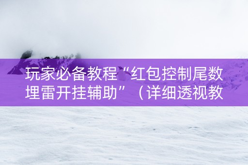 玩家必备教程“红包控制尾数埋雷开挂辅助”（详细透视教程）-哔哩哔哩