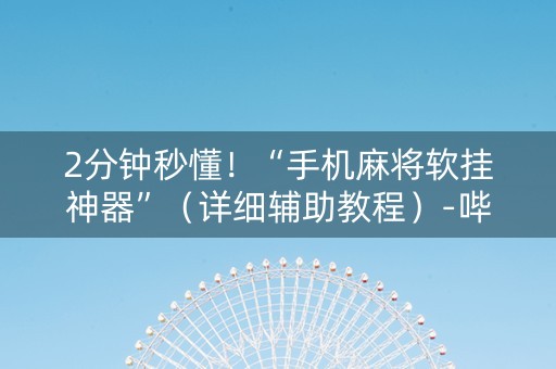 2分钟秒懂！“手机麻将软挂神器”（详细辅助教程）-哔哩哔哩