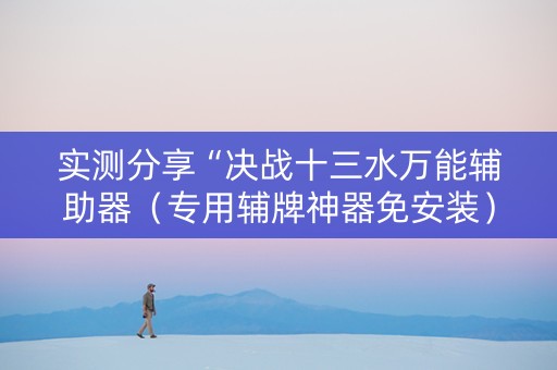 实测分享“决战十三水万能辅助器（专用辅牌神器免安装）