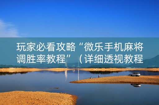 玩家必看攻略“微乐手机麻将调胜率教程”（详细透视教程）-哔哩哔哩