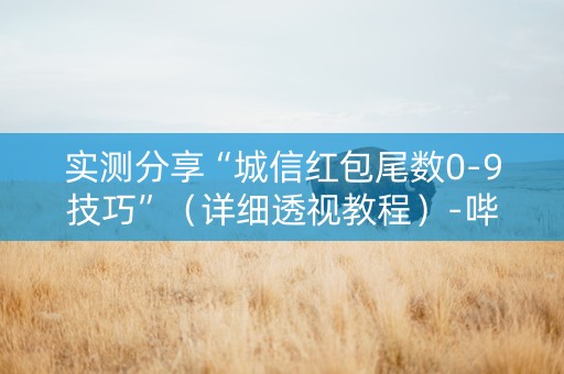 实测分享“城信红包尾数0-9技巧”（详细透视教程）-哔哩哔哩