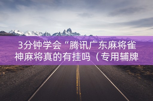 3分钟学会“腾讯广东麻将雀神麻将真的有挂吗（专用辅牌神器免安装）