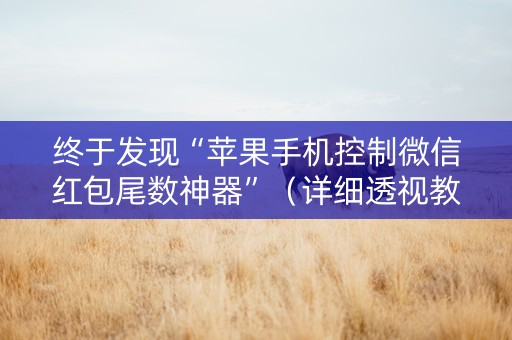 终于发现“苹果手机控制微信红包尾数神器”（详细透视教程）-哔哩哔哩