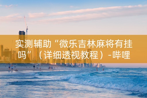 实测辅助“微乐吉林麻将有挂吗”（详细透视教程）-哔哩哔哩