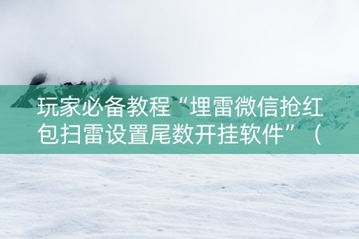 玩家必备教程“埋雷微信抢红包扫雷设置尾数开挂软件”（详细透视教程）-哔哩哔哩
