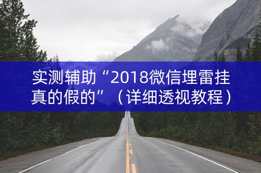 实测辅助“2018微信埋雷挂真的假的”（详细透视教程）-哔哩哔哩