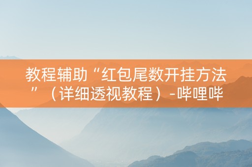 教程辅助“红包尾数开挂方法”（详细透视教程）-哔哩哔哩