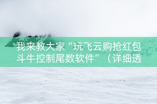 我来教大家“玩飞云购抢红包斗牛控制尾数软件”（详细透视教程）-哔哩哔哩
