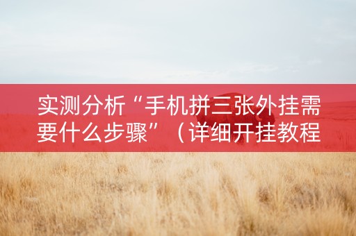实测分析“手机拼三张外挂需要什么步骤”（详细开挂教程）-哔哩哔哩