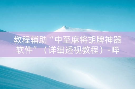 教程辅助“中至麻将胡牌神器软件”（详细透视教程）-哔哩哔哩