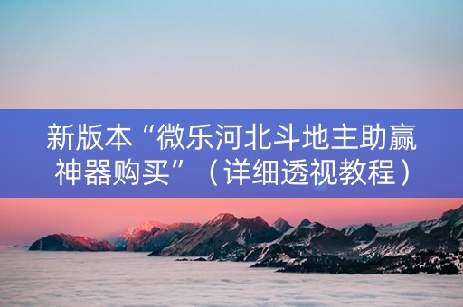 新版本“微乐河北斗地主助赢神器购买”（详细透视教程）-哔哩哔哩