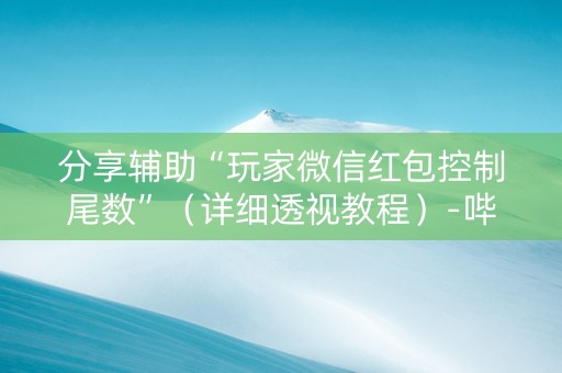 分享辅助“玩家微信红包控制尾数”（详细透视教程）-哔哩哔哩