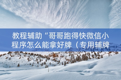 教程辅助“哥哥跑得快微信小程序怎么能拿好牌（专用辅牌神器免安装）