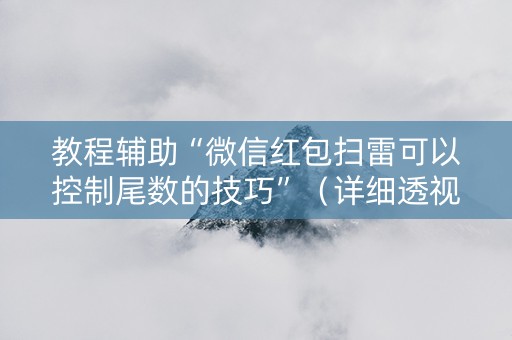 教程辅助“微信红包扫雷可以控制尾数的技巧”（详细透视教程）-哔哩哔哩