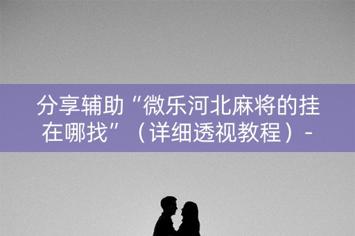 分享辅助“微乐河北麻将的挂在哪找”（详细透视教程）-哔哩哔哩