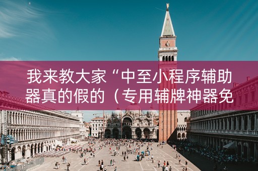 我来教大家“中至小程序辅助器真的假的（专用辅牌神器免安装）