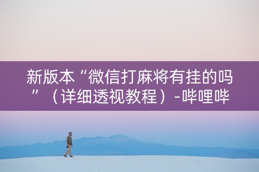 新版本“微信打麻将有挂的吗”（详细透视教程）-哔哩哔哩