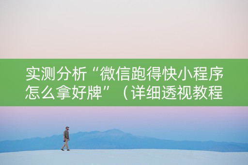 实测分析“微信跑得快小程序怎么拿好牌”（详细透视教程）-哔哩哔哩