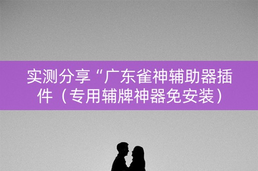 实测分享“广东雀神辅助器插件（专用辅牌神器免安装）