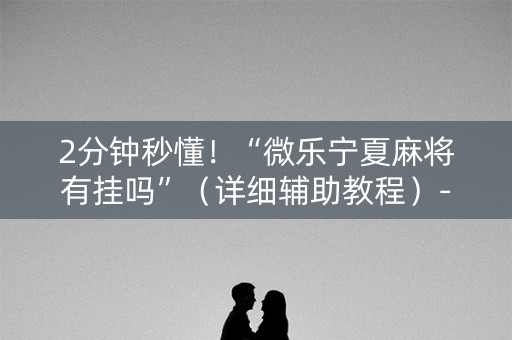 2分钟秒懂！“微乐宁夏麻将有挂吗”（详细辅助教程）-哔哩哔哩