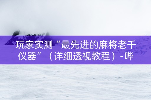 玩家实测“最先进的麻将老千仪器”（详细透视教程）-哔哩哔哩
