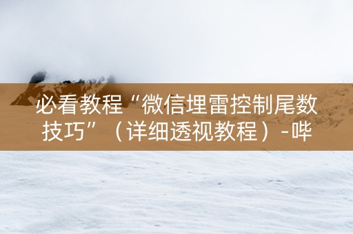 必看教程“微信埋雷控制尾数技巧”（详细透视教程）-哔哩哔哩