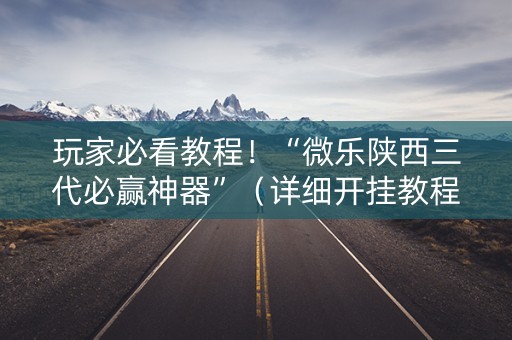 玩家必看教程！“微乐陕西三代必赢神器”（详细开挂教程）-哔哩哔哩