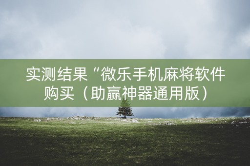 实测结果“微乐手机麻将软件购买（助赢神器通用版）